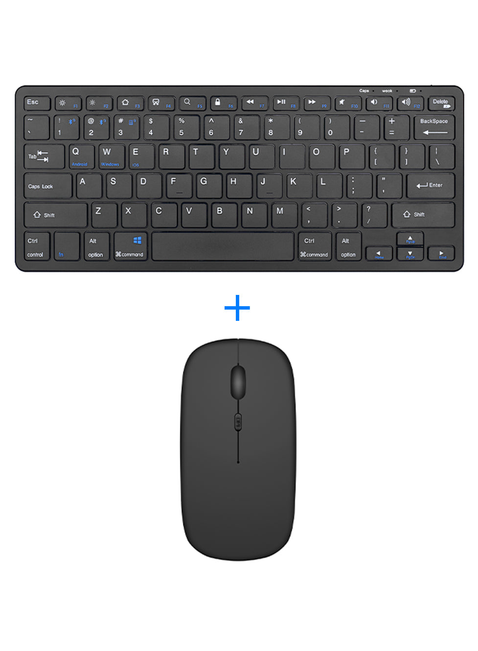 Glassology Wireless Keyboard and Mouse Combo 2.4GHz Full-Size(Black)