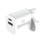 2 in 1 30W USB A and Type C Dual Fast Adapter - White - GLASSOLOGY
