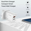 Glassology dual port charger with smartphone on a white surface