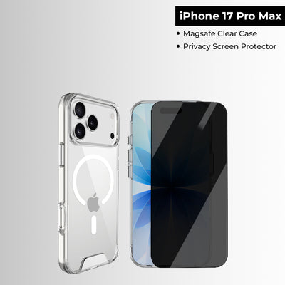 iPhone 17 Pro Max Bundle [Magsafe Clear Case, Privacy Screen Protector]