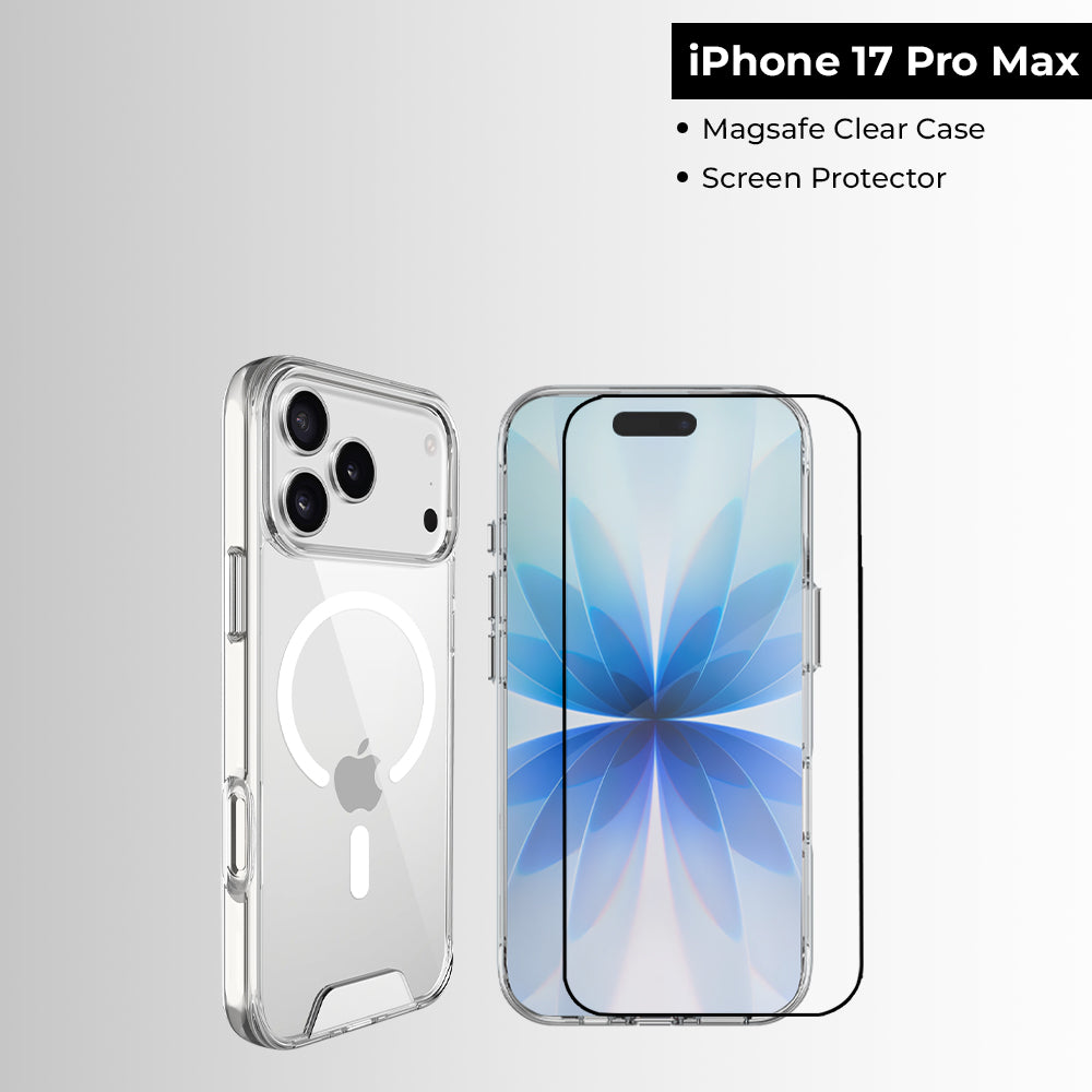 iPhone 17 Pro Max Bundle [Magsafe Clear Case, Screen Protector]