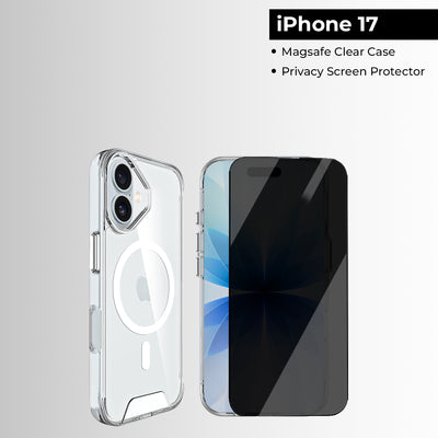 iPhone 17 Bundle [Magsafe Clear Case, Privacy Screen Protector]