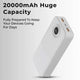 20000mAh Power Bank (White) | High - Capacity Fast Charging Portable Charger - GLASSOLOGY