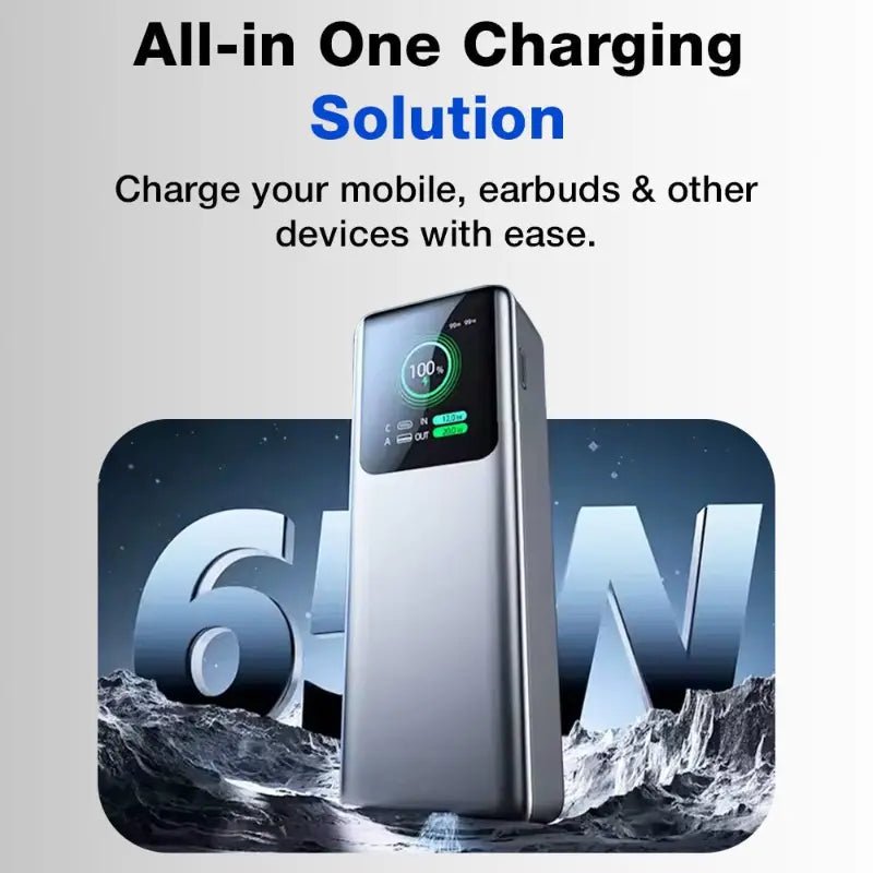 20000mAh Powerbank PD100W+22.5W Type-C - USB Fast - GLASSOLOGY