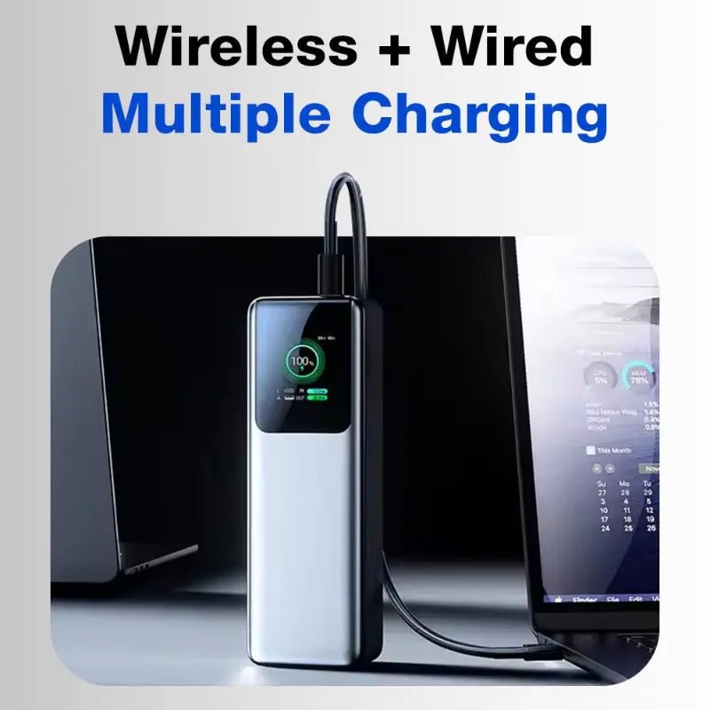 20000mAh Powerbank PD100W+22.5W Type-C - USB Fast - GLASSOLOGY