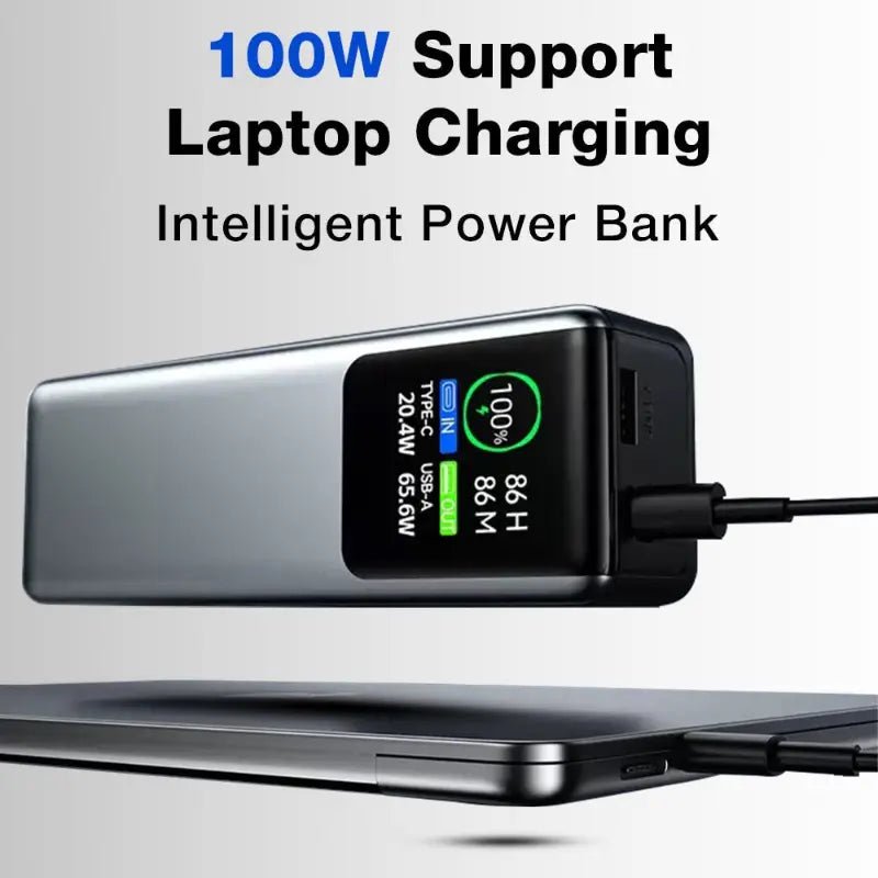20000mAh Powerbank PD100W+22.5W Type-C - USB Fast - GLASSOLOGY
