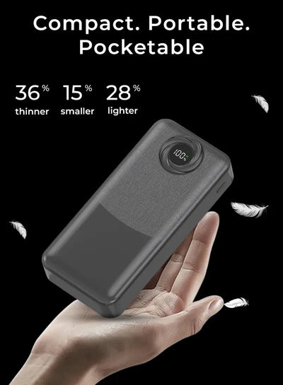 20000mAh Powerbank PD20W+22.5 Fast (black) - GLASSOLOGY