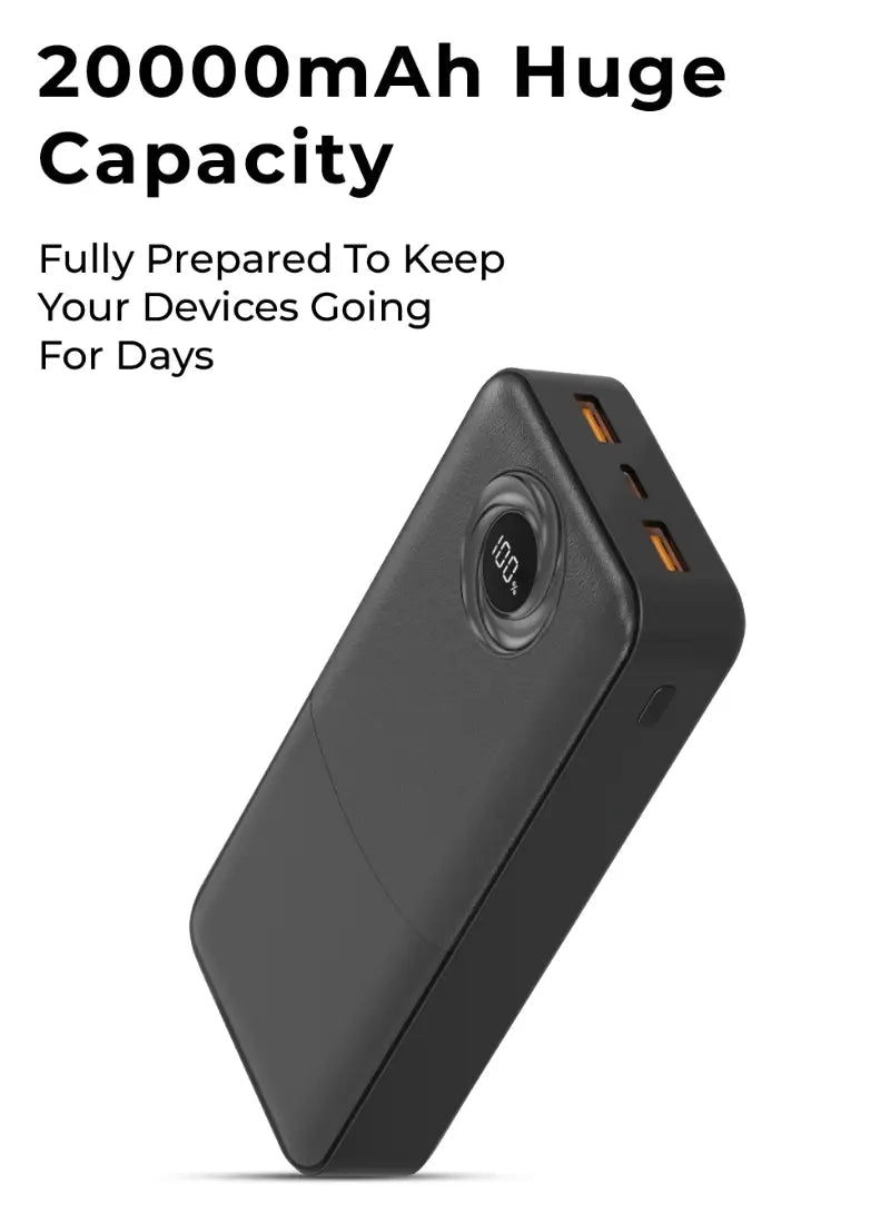 20000mAh Powerbank PD20W+22.5 Fast (black) - GLASSOLOGY