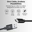 USB A to C cable 1.2 Meter 3A high current fast charging Pure Copper PVC & nylon braid 480Mbps transfer speed (Black)