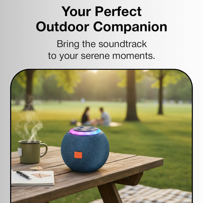 Glassology Wisme – Outdoor Portable Wireless Speaker (5W Deep Bass | LED Lights | Waterproof)