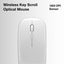 White wireless mouse with text on a gray background, featuring the brand 'glassology'.