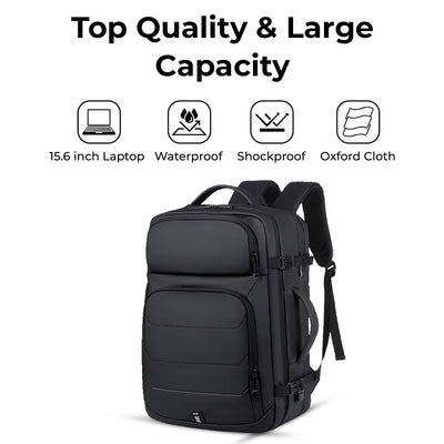 Glassology Faux Leather Laptop Backpack Stylish, Durable & Water-Repellent, Fits 15.6" Laptop.