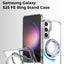 جراب مغناطيسي بحامل حلقي دوار 360 درجة لهاتف Samsung Galaxy S25 FE - حامل شفاف مقاوم للصدمات ومتوافق مع حامل مغناطيسي