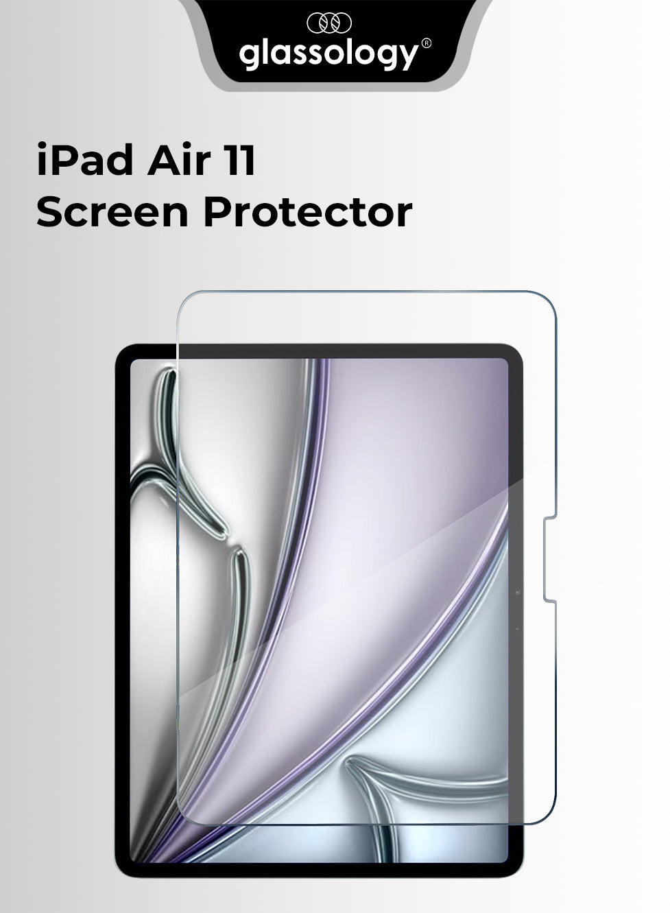 Glassology iPad Air 11 screen protector packaging on a white background