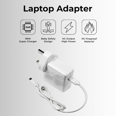 Glassology MacBook 96W USB-C Charger Fast, Smart & Safe PD Adapter for MacBook Pro, Air & USB-C Devices