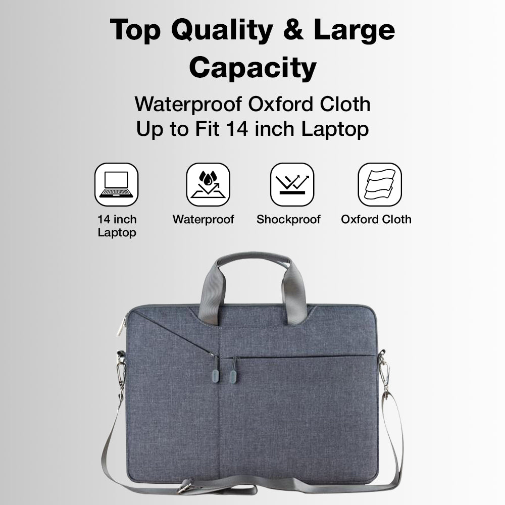 Glassology 14" Laptop Sleeve Bag with Handle – Grey
