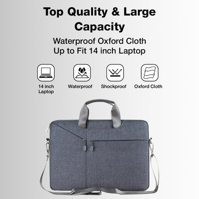 Glassology 14" Laptop Sleeve Bag with Handle – Grey