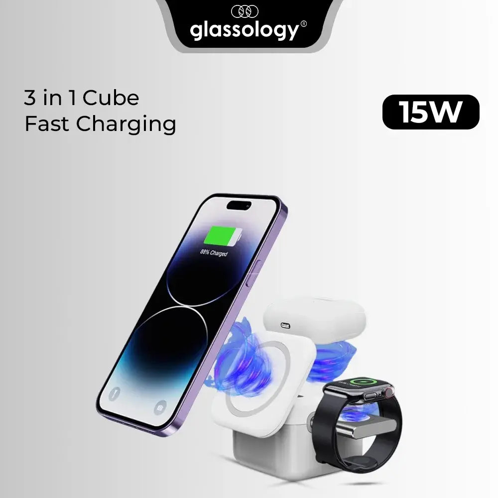 3 in 1 Cube 15W Fast Magnetic Charging Foldable Wireless product image