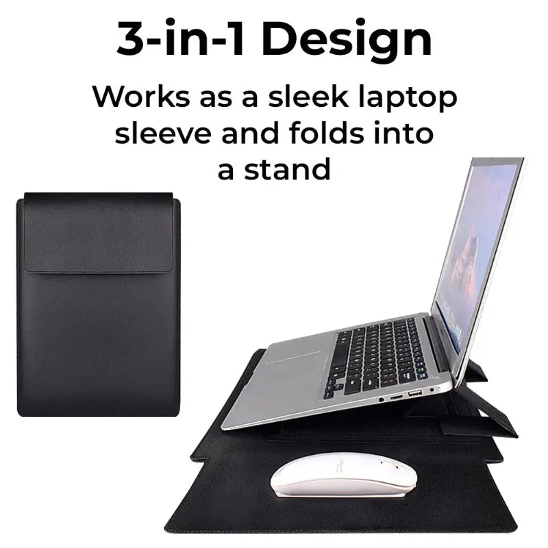 3-in-1 Laptop Sleeve with Stand & Wrist Rest - GLASSOLOGY