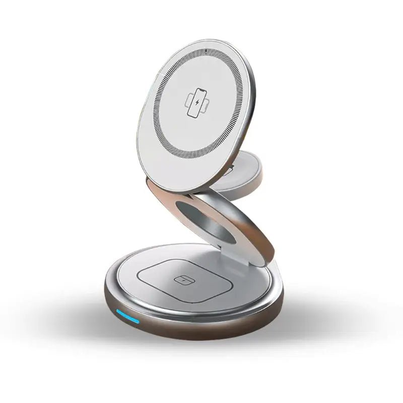 3 - in - 1 MagSafe Wireless Charger Station – Fast Charging Dock (WHITE) - GLASSOLOGY