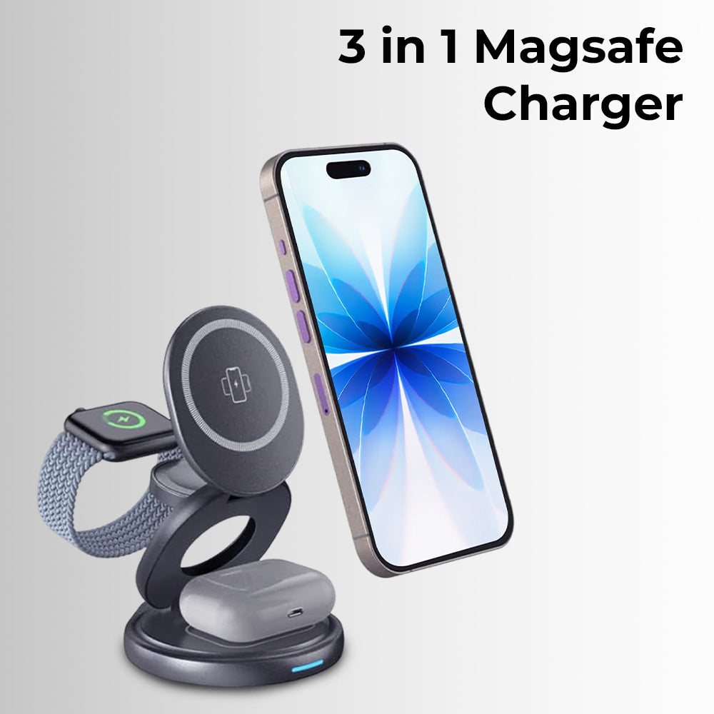 3-in-1 MagSafe Wireless Charger Station – Fast Charging Dock