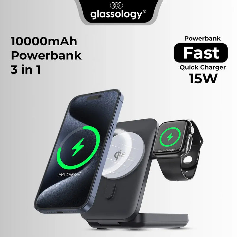 10000mAh MagSafe 3-in-1 Powerbank UAE | 15W Wireless product image