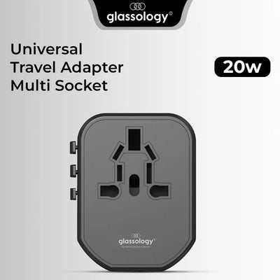 3 Port Multi Socket 20W Universal Fast Charging Adapter - GLASSOLOGY