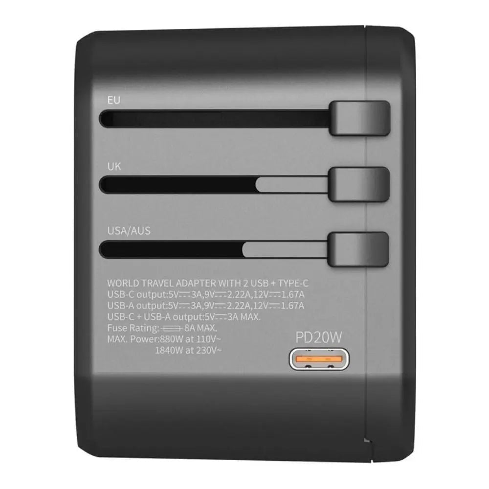 3 Port Multi Socket 20W Universal Fast Charging Adapter - GLASSOLOGY