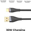30W USB - A to Type - C Braided Fast Charging Cable – 1M Grey - GLASSOLOGY