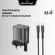 33W Dual - Port Fast Charger (USB - C + USB - A) with USB - C Cable | Fast Charging Adapter - GLASSOLOGY