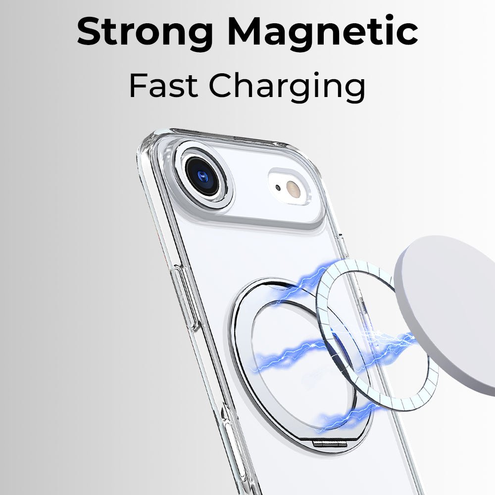 360° MagSafe Ring Stand Case for iPhone 17 Air - White - GLASSOLOGY