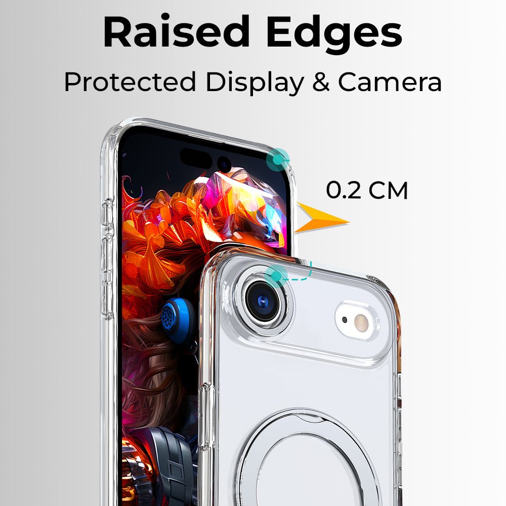 360° MagSafe Ring Stand Case for iPhone 17 Air - White - GLASSOLOGY