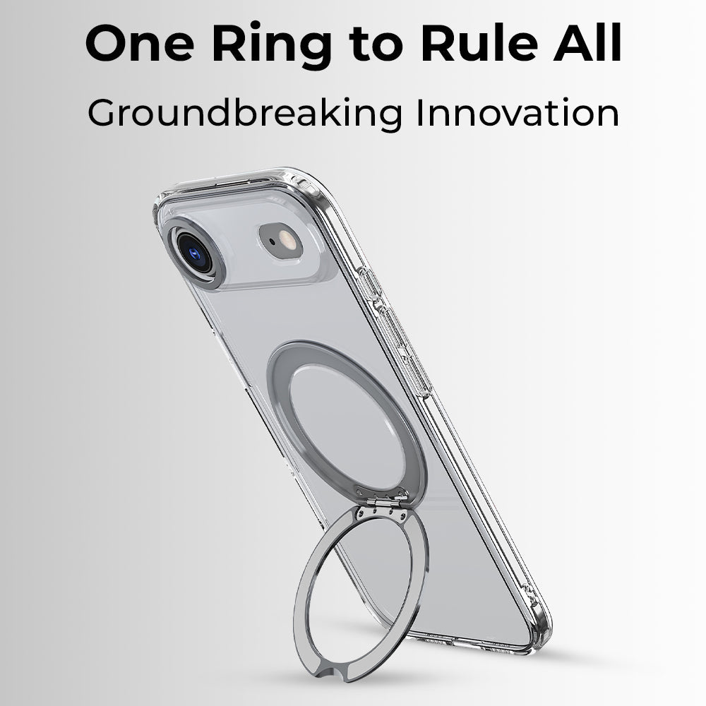 360° MagSafe Ring Stand Case for iPhone 17 Air - White - GLASSOLOGY