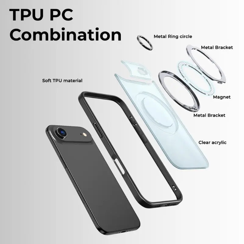 360° MagSafe Rotate Ring Stand Case for iPhone 17 Air - Shockproof - GLASSOLOGY