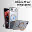 360° MagSafe Rotating Ring Stand Case for iPhone 17 Air - Grey - GLASSOLOGY