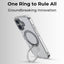 360° MagSafe Rotating Ring Stand Case for iPhone 17 - White - GLASSOLOGY