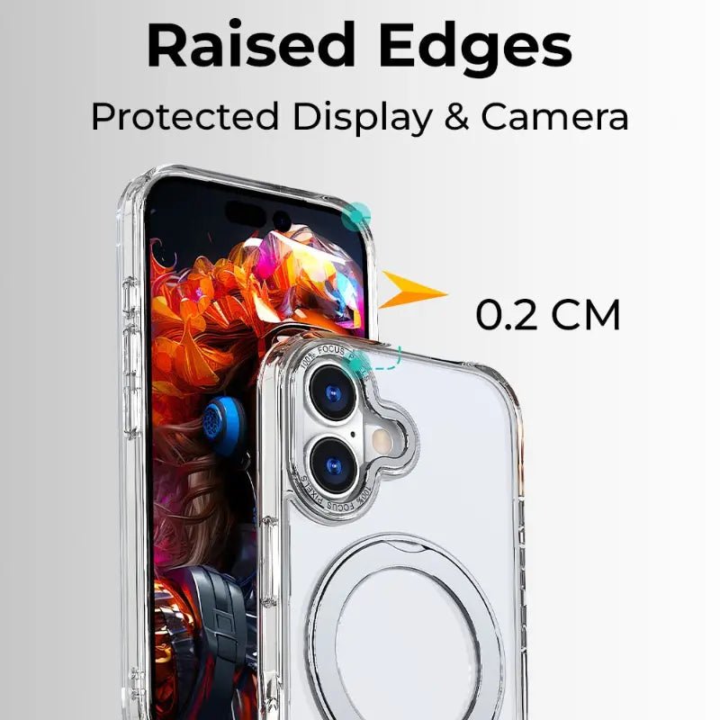 360° MagSafe Rotating Ring Stand Case for iPhone 17 - White - GLASSOLOGY
