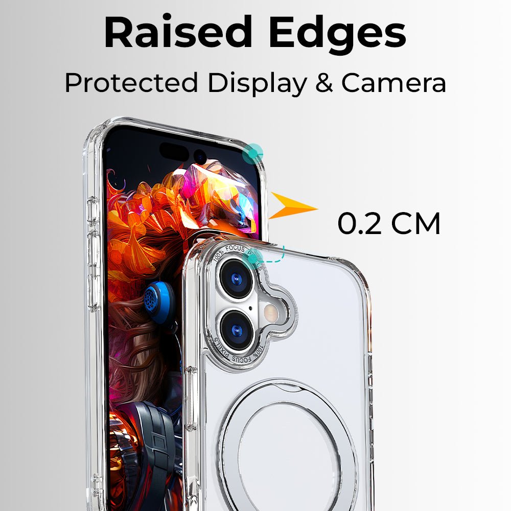 360° MagSafe Rotating Ring Stand Case for iPhone 17 - White - GLASSOLOGY
