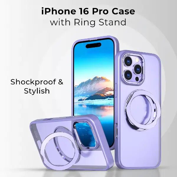 360° Rotate Ring Stand Magsafe Case - with Free Screen Protector (For iPhone Series) - GLASSOLOGY