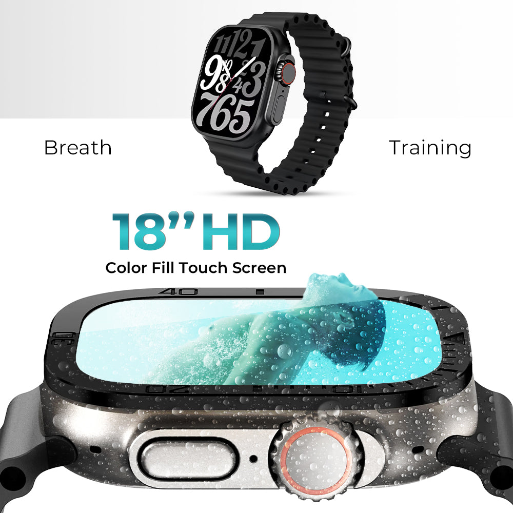 Glassology Charome T8s Ultra Max HD Smart Watch (Black) – Bluetooth Calling, Fitness Tracking, Dual Straps, Heart Rate & SpO₂ Monitor, Android & iOS Compatible