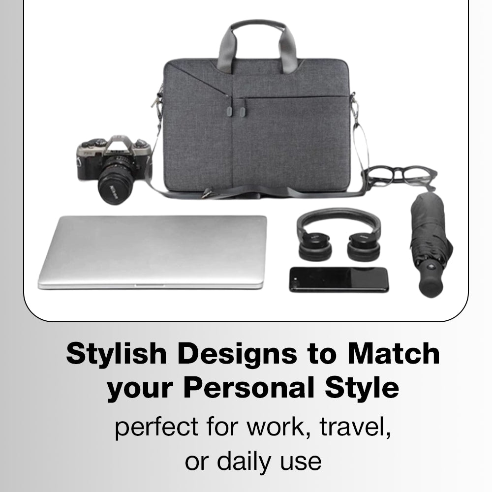 Glassology 14" Laptop Sleeve Bag with Handle – Grey