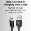 USB A to C cable 1.2 Meter 3A high current fast charging Pure Copper PVC & nylon braid 480Mbps transfer speed (Black)