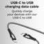 USB-C to C cable 1.2 Meter 3A high current fast charging Pure Copper & PVC & nylon braid 480Mbps transfer speed (Black)