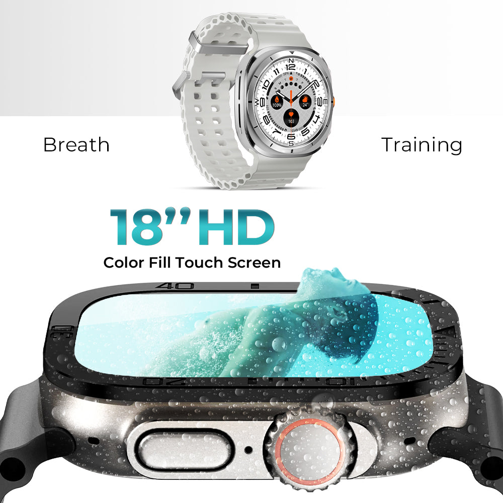 Glassology Charome T14 Ultra Smartwatch – Silver Edition | GPS, Bluetooth, Health Monitoring, Fitness Tracking, Long Battery Life, Water Resistant