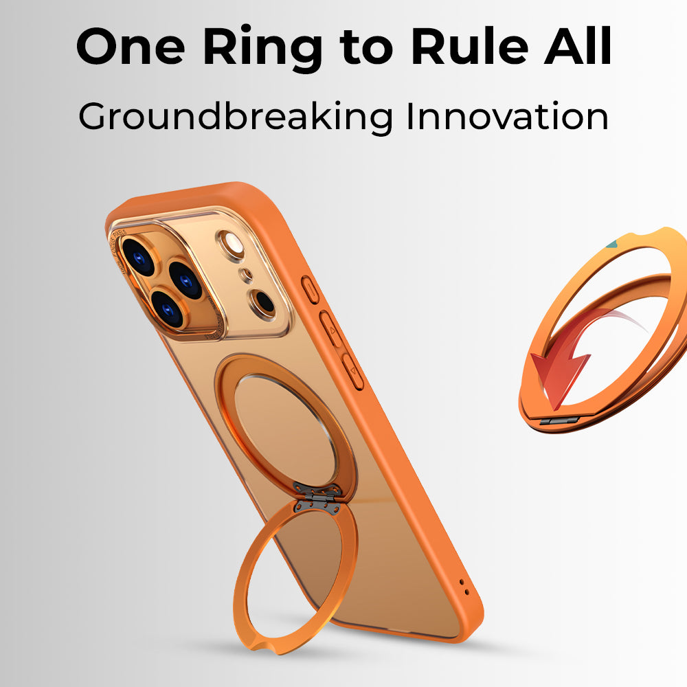 جراب ماج سيف قابل للدوران 360 درجة لهاتف iPhone 17 Pro Max (رمادي)