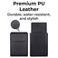 Glassology 3-in-1 Laptop Sleeve Case Black Waterproof PU Leather with Foldable Stand & Wrist Rest