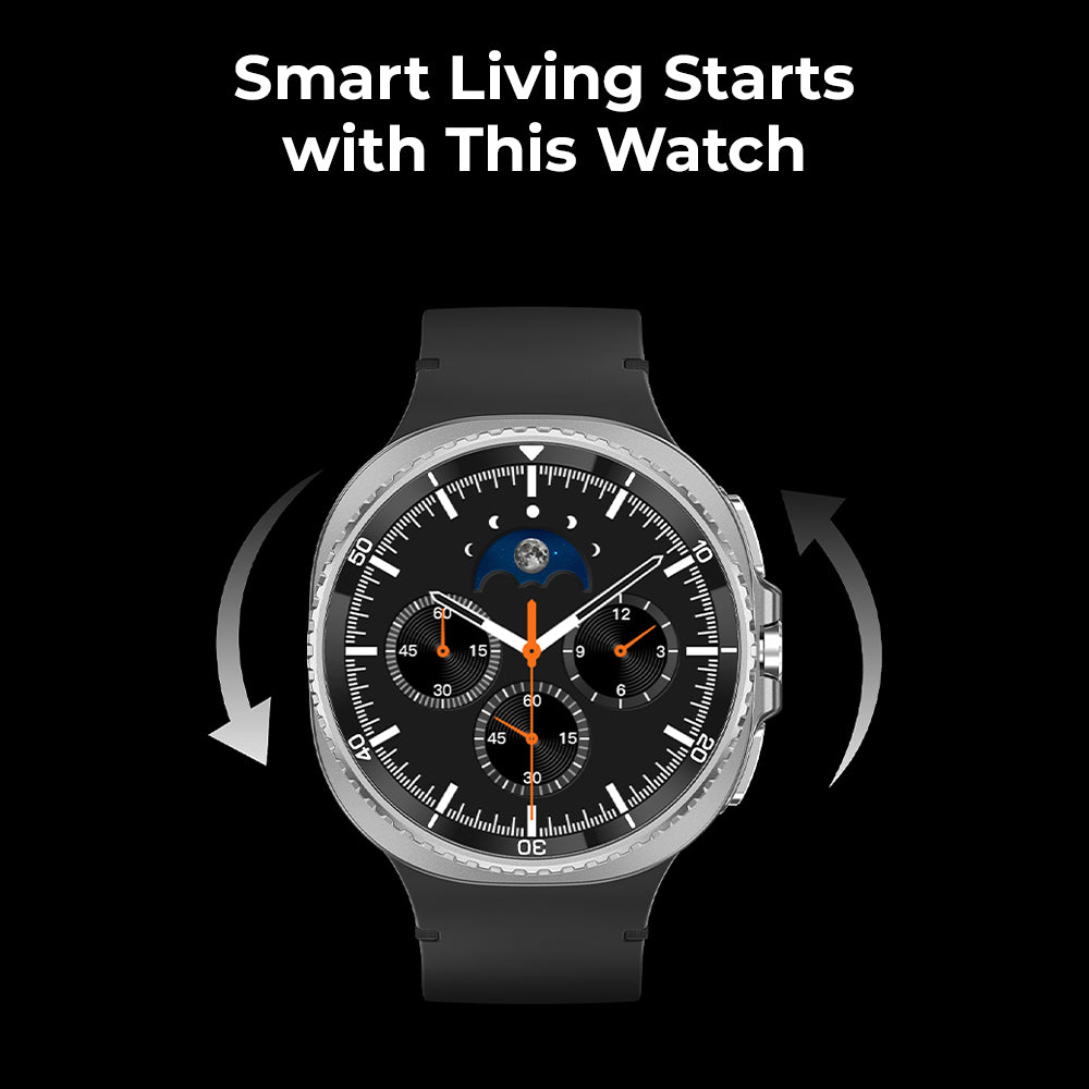 Glassology Charome SmartWatch Pro Max 1.43" – Bluetooth Calling, NFC Payments, Wireless Charging, 7-Day Battery, 3ATM Waterproof Fitness Watch - Black