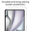 Screen protector with text 'Long-Lasting Durable and long-lasting screen protection.' on a white background