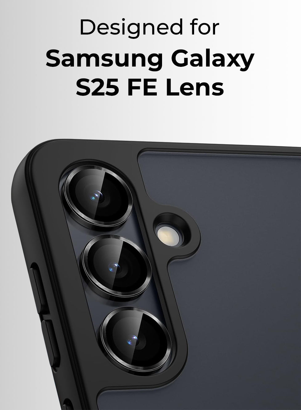 واقي عدسة لهاتف سامسونج جالاكسي S25 FE - أسود أنيق 