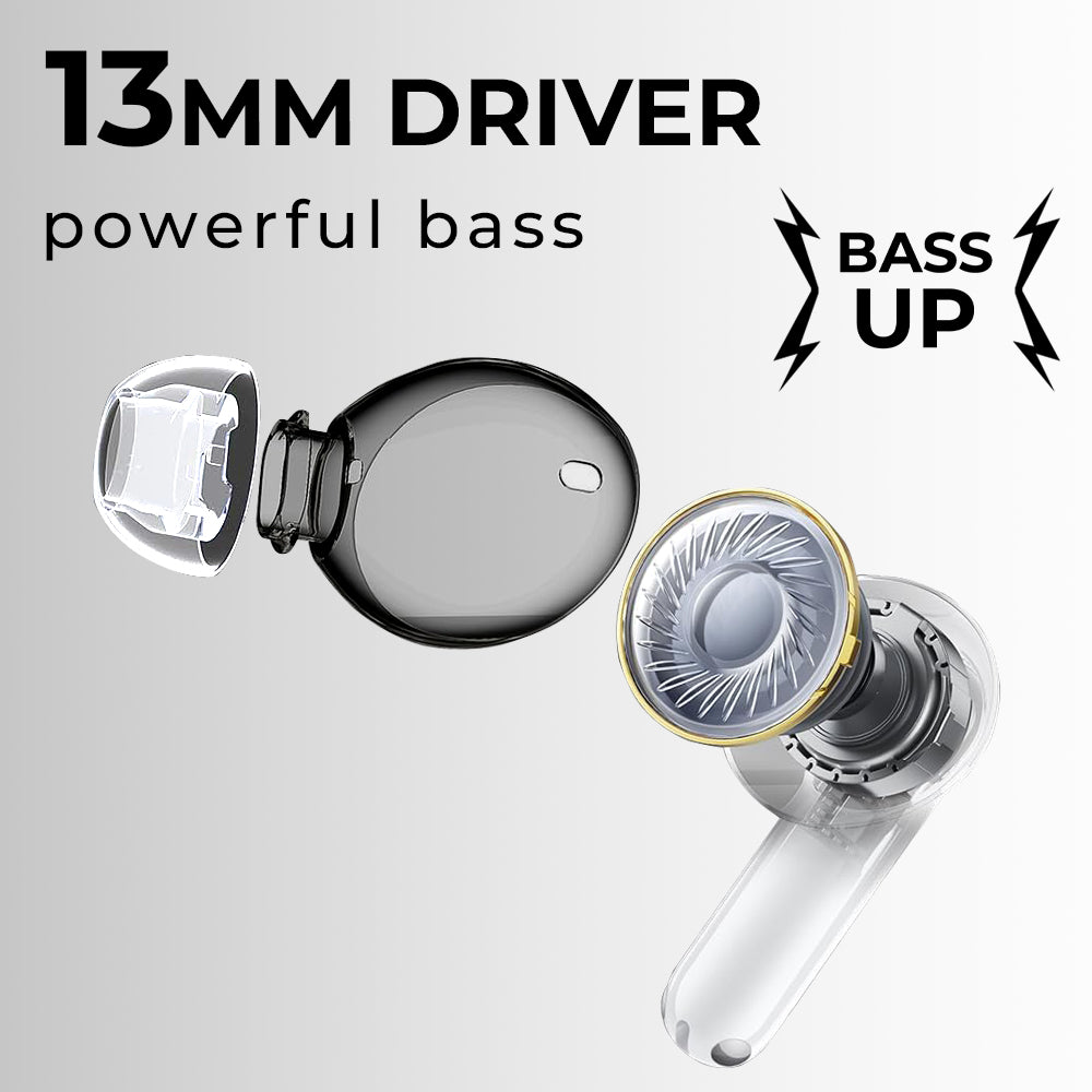 Glassology GTA3 TWS Earbuds with Touch Control and 24 Hours Playtime